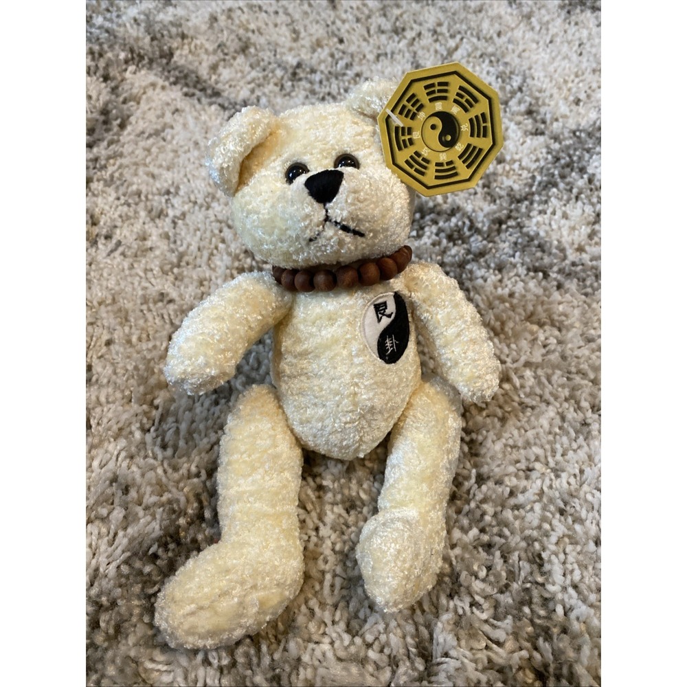 VINTAGE 9"‎ FENG SHUI WHITE PLUSH BEAR W/ TAGS